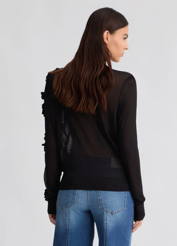 Black jumper with ruching