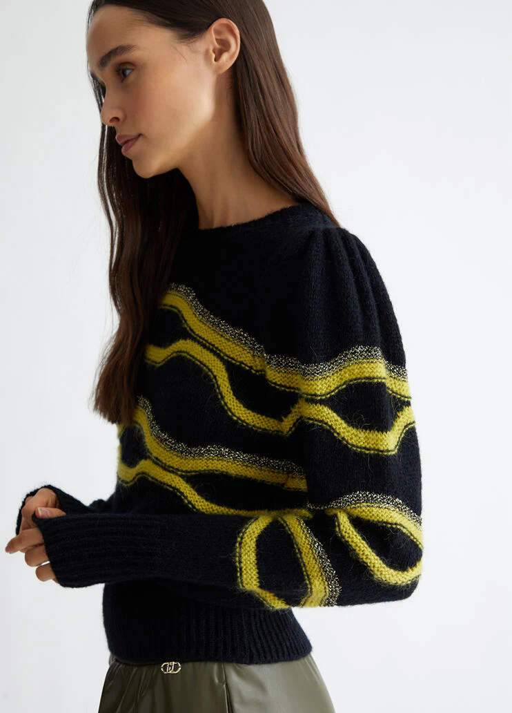 Alpaca-blend jacquard sweater