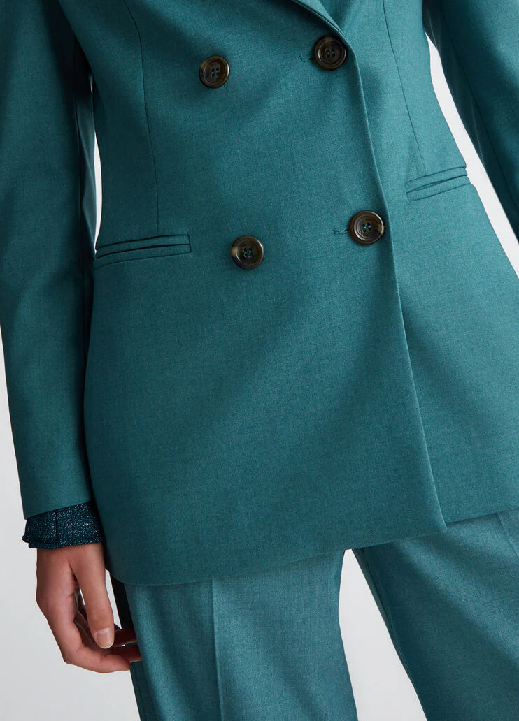 Double-breasted suit blazer