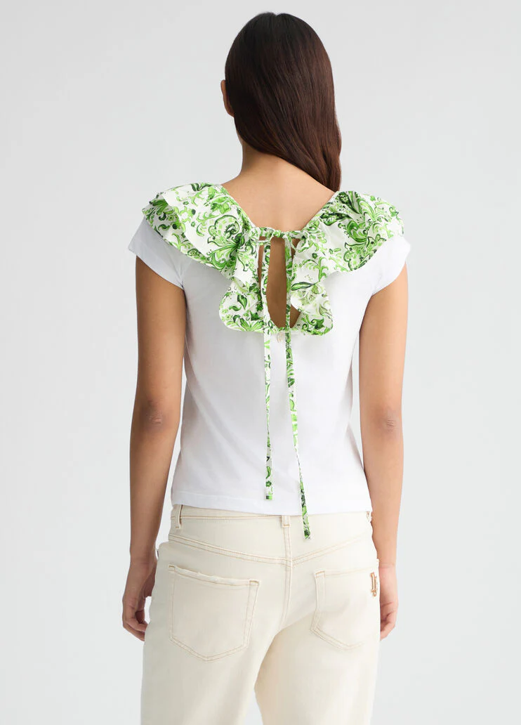 T-shirt with printed ruching