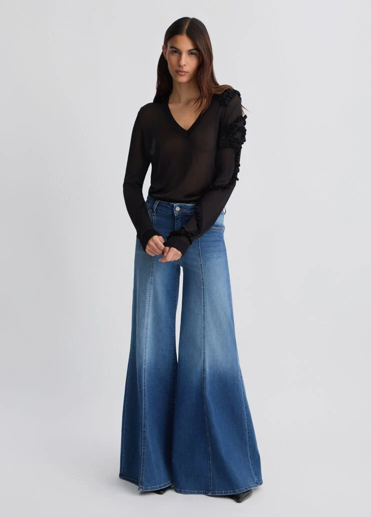 Black jumper with ruching