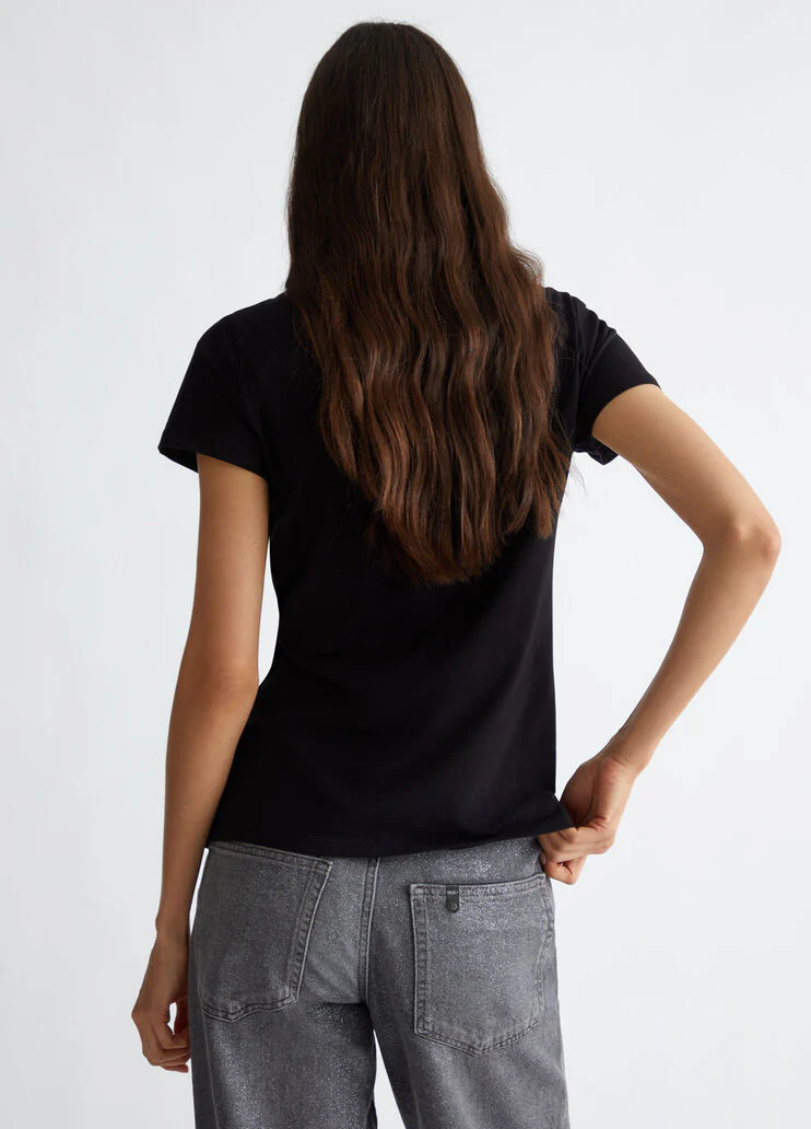 T-shirt with logo and gemstones