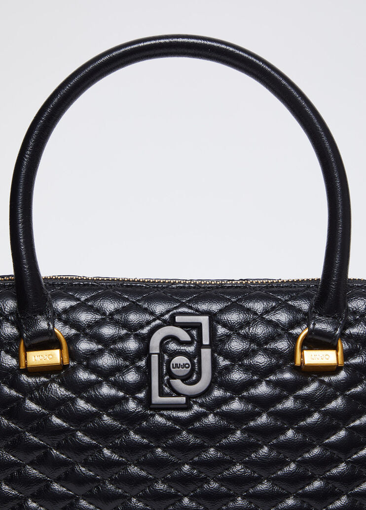 Glossy quilted handbag