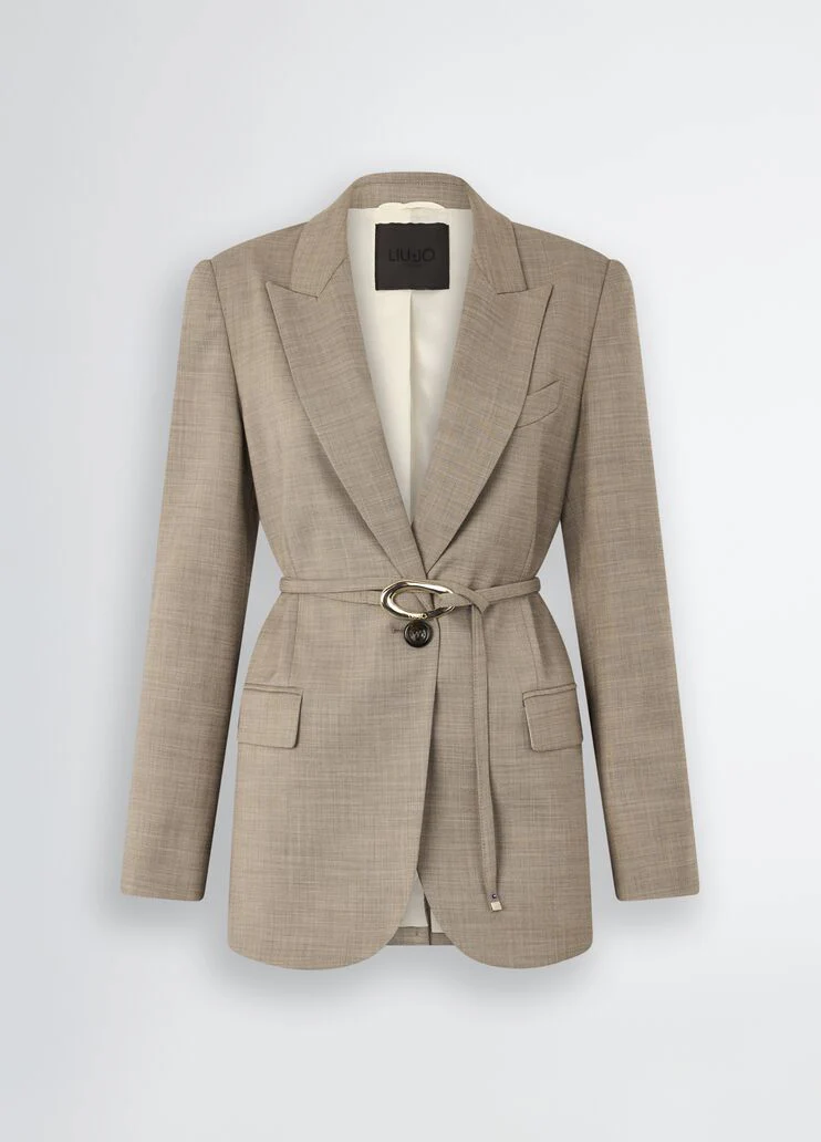 Beige jacket with belt