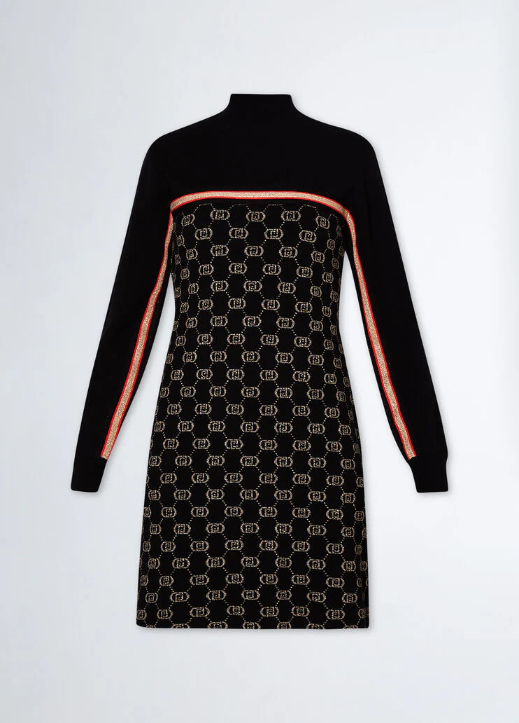 Knit dress with logo