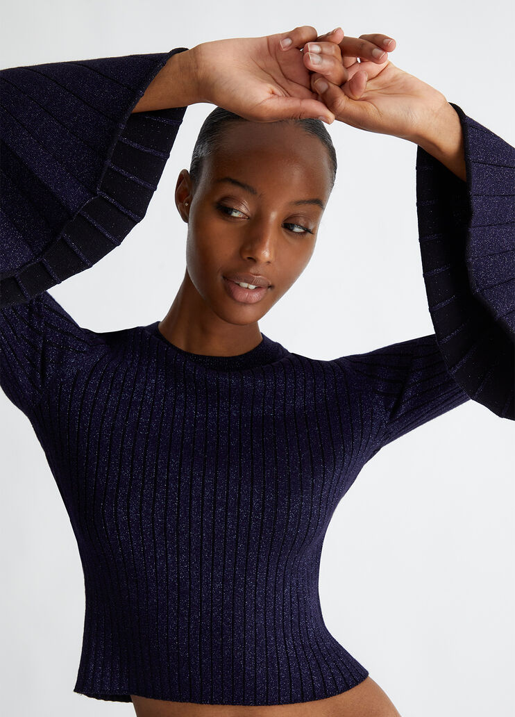 Ribbed lurex jumper