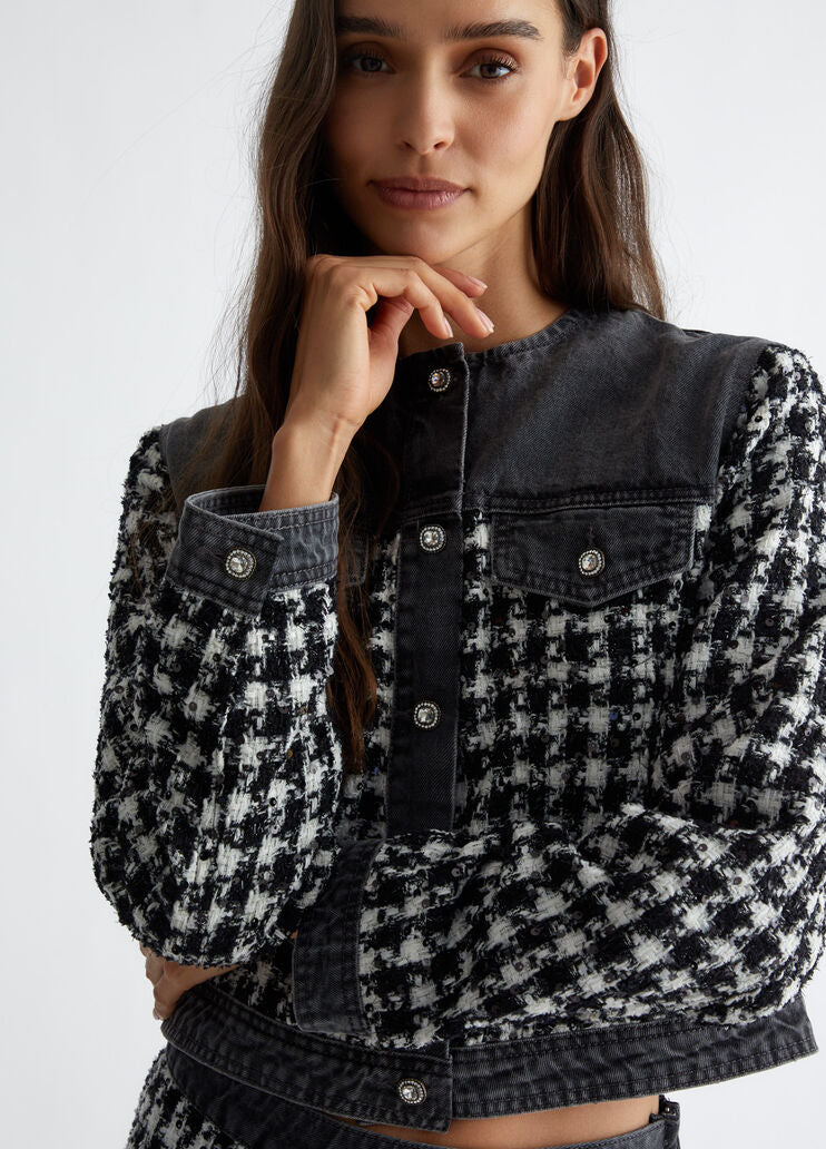 Bouclé and denim jacket
