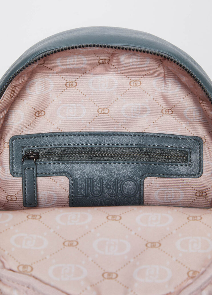 Glossy backpack with rhinestones