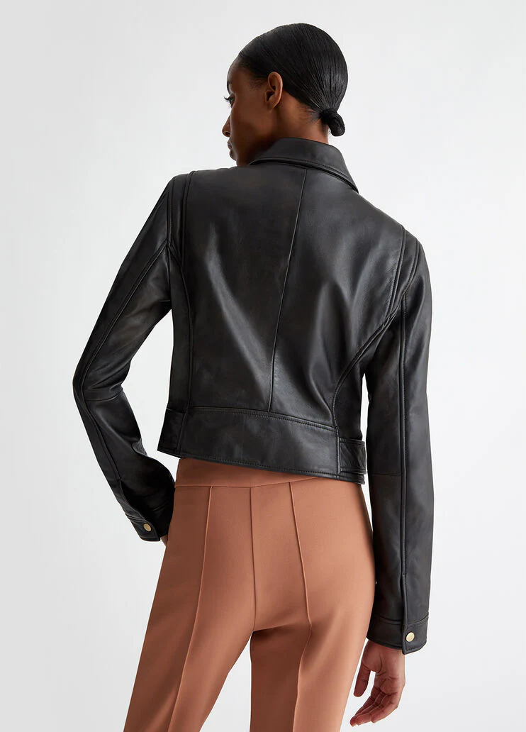 Leather biker jacket