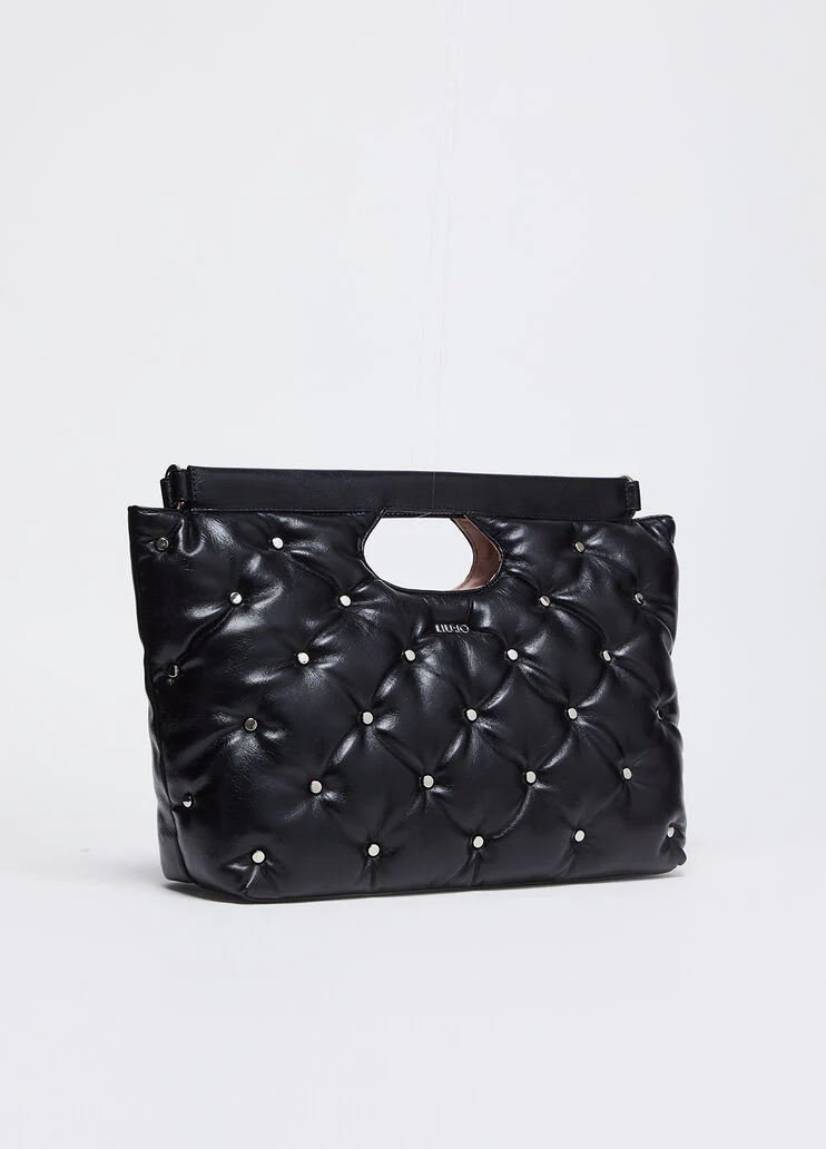 Studded glossy handbag