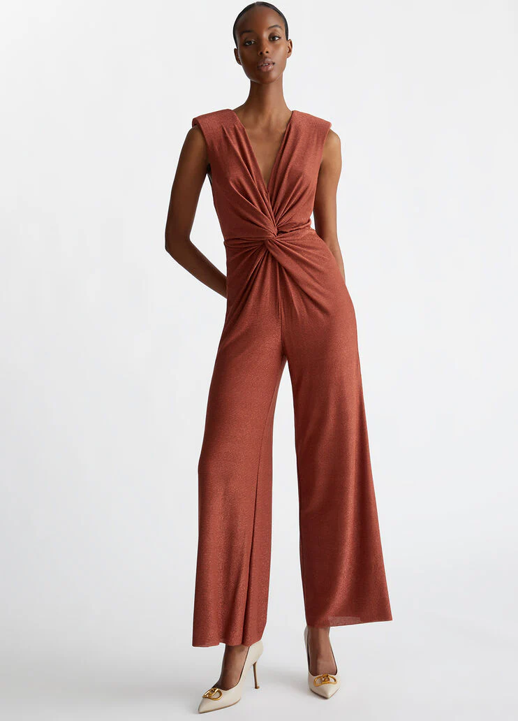 Lurex jersey jumpsuit
