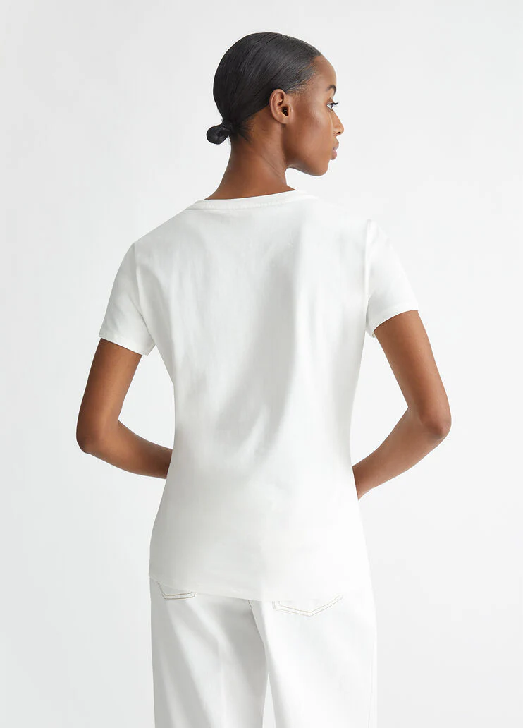 T-shirt with logo and gemstones