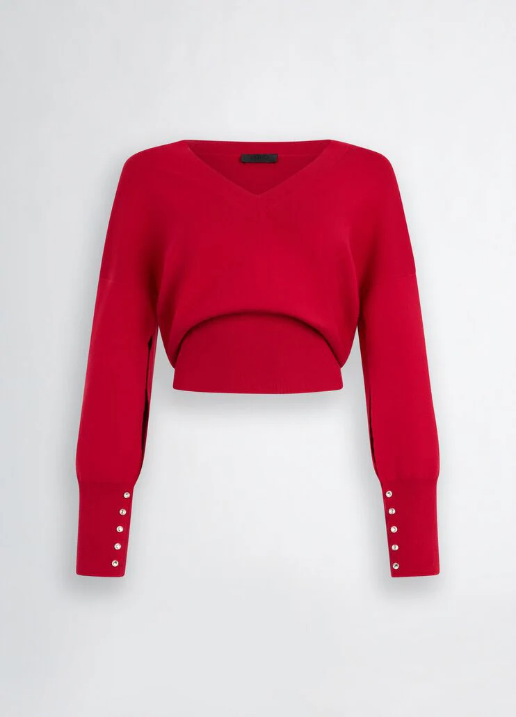 Red top with cut-out