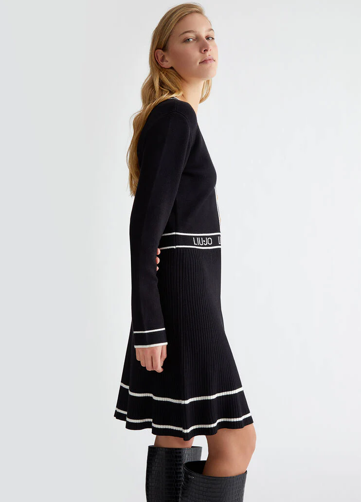 Silk-blend knit dress