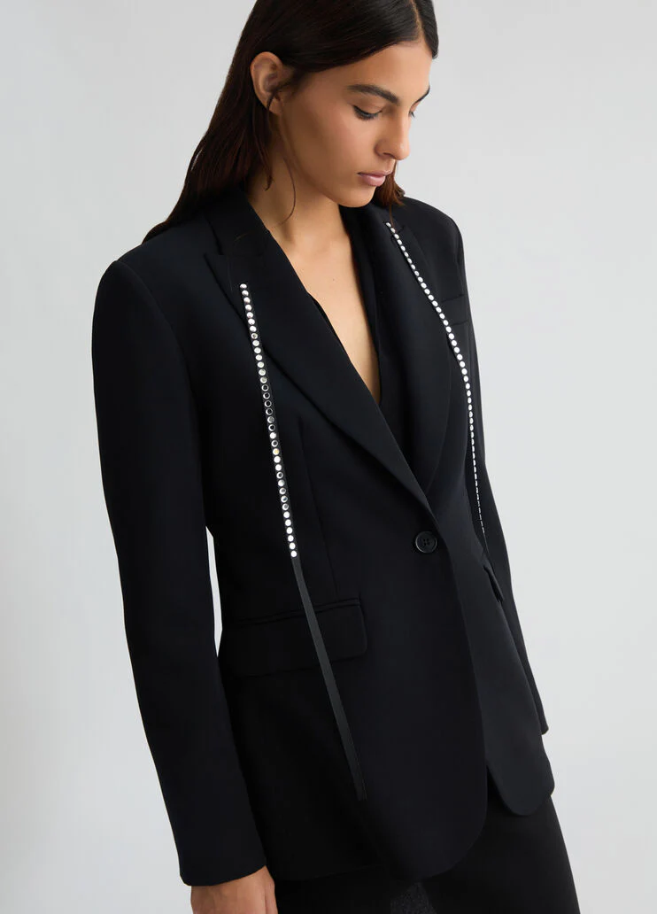 Black blazer with rhinestones