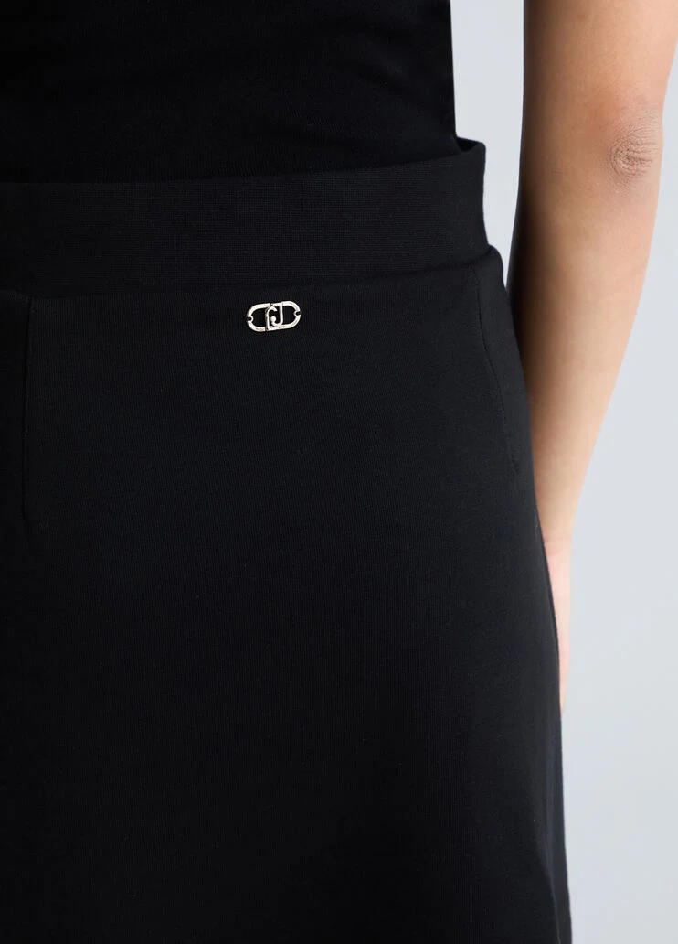 Fleece miniskirt with rhinestones