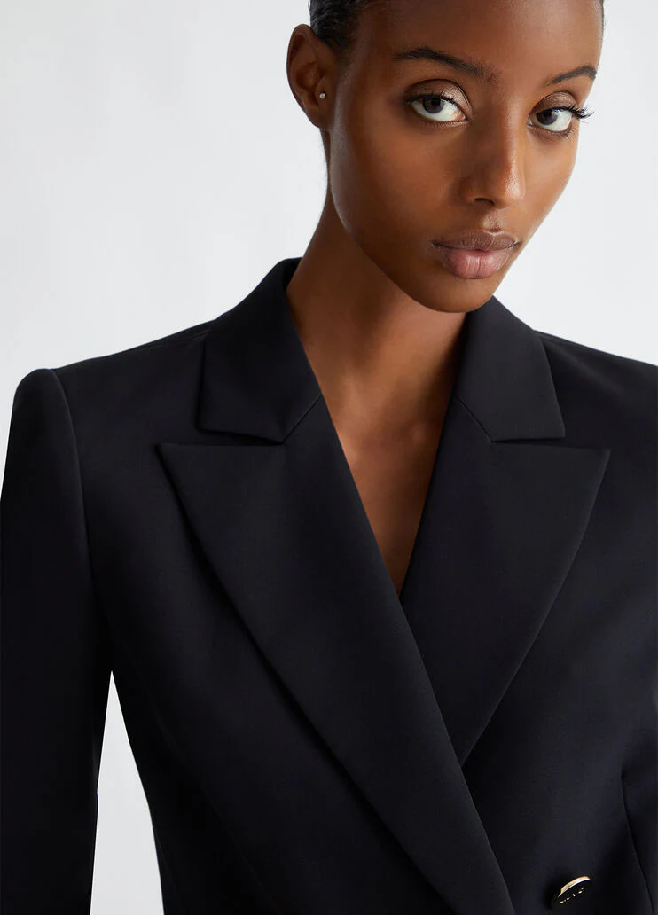 Double-breasted stretch blazer