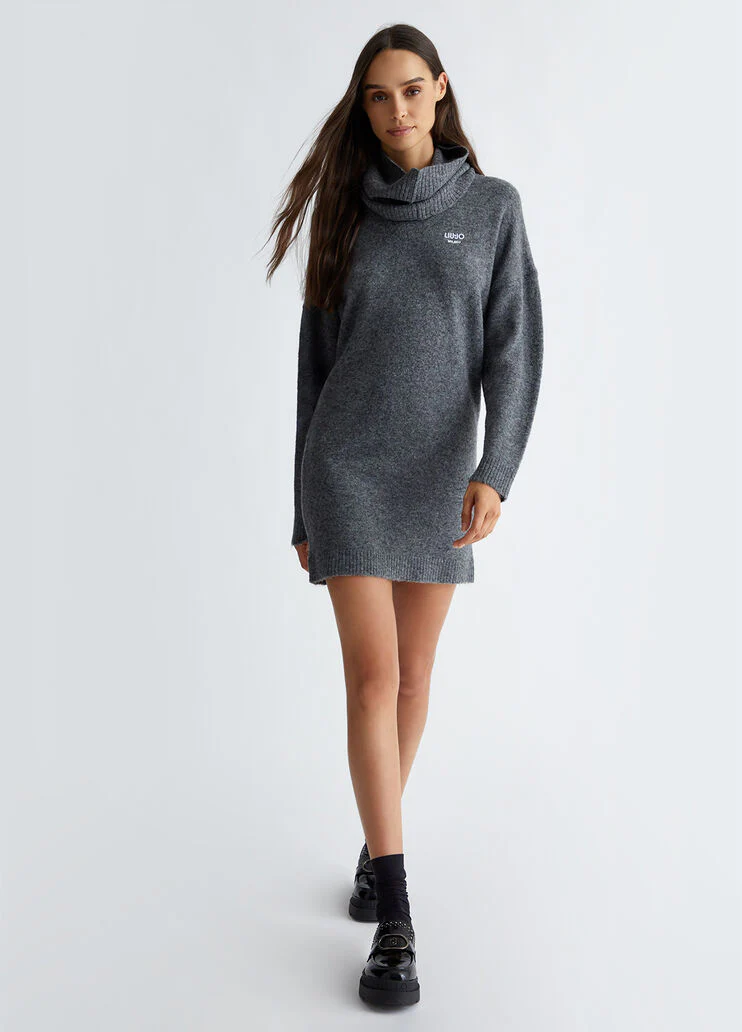 Wool-blend knit dress