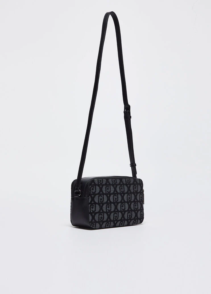 Jacquard crossbody bag with logo