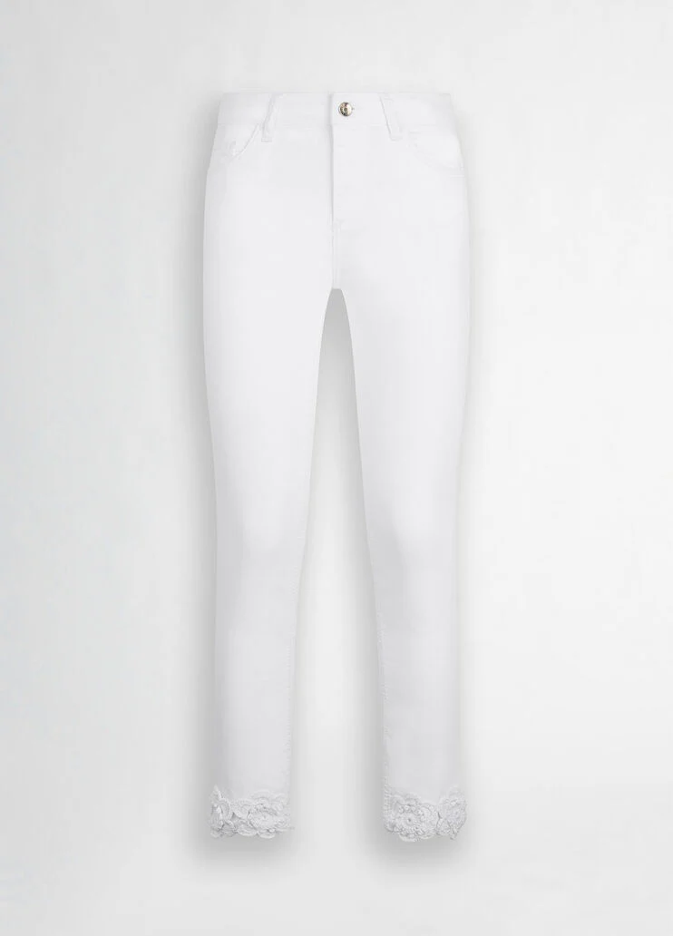 Skinny trousers with embroidery