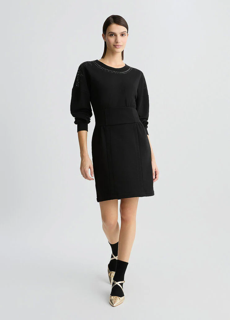 Short black sweatshirt dress