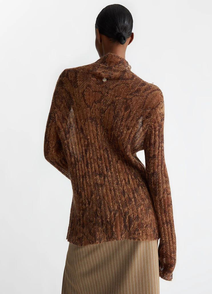 Printed wool-blend sweater