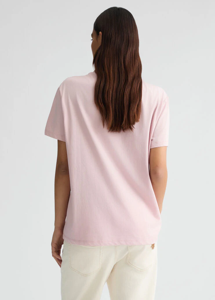 Printed T-shirt with rhinestones