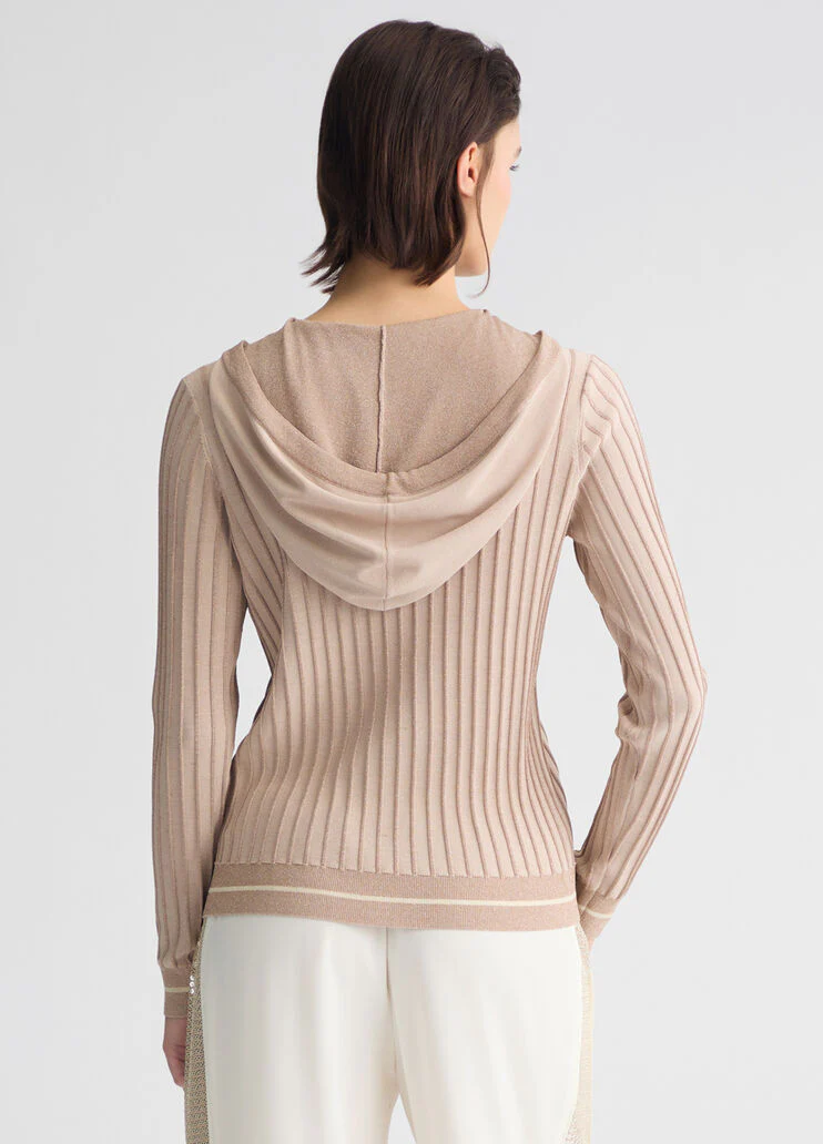 Beige hooded jumper