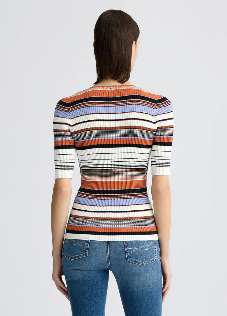 Stripped knit T-shirt