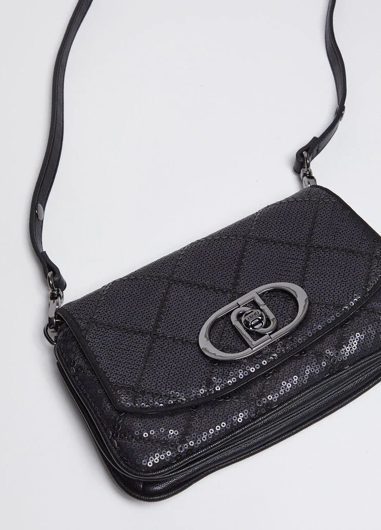 Cross-body bag with sequins
