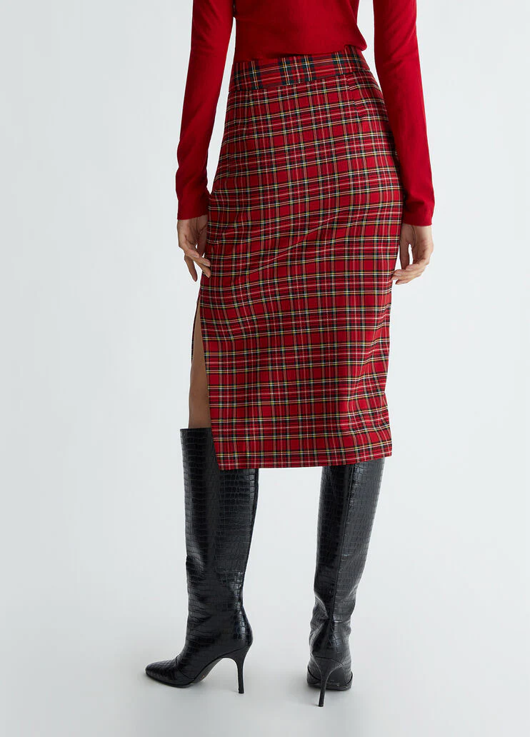 Tartan midiskirt