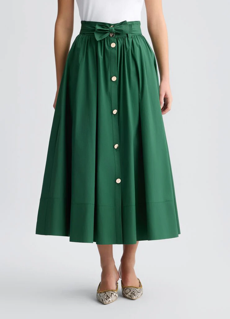 Green midi skirt