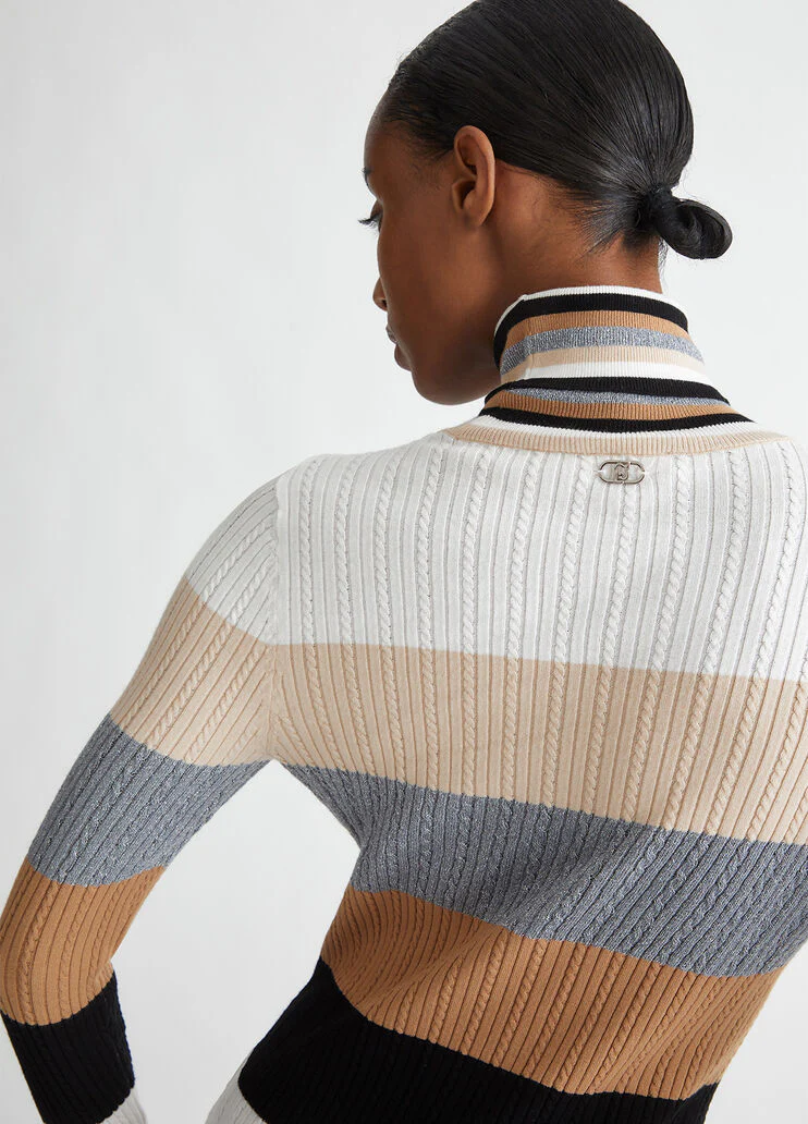 Striped turtleneck