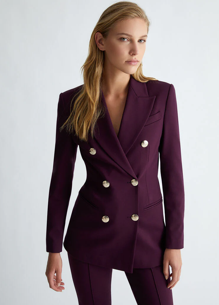 Double-breasted stretch blazer