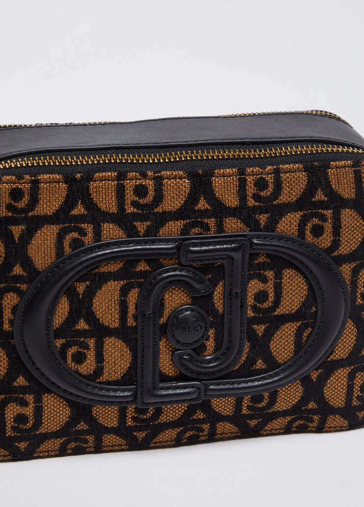 Jacquard crossbody bag with logo