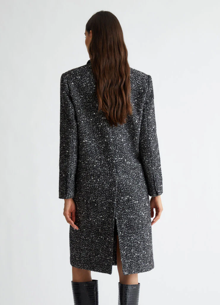 Wool-blend bouclé coat