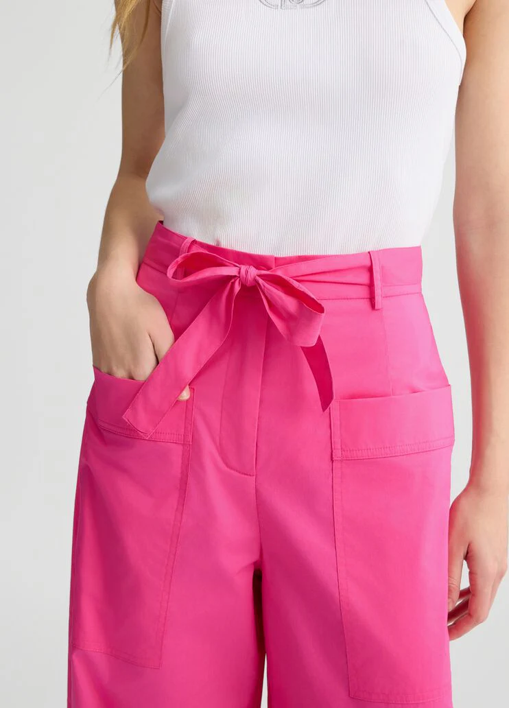 Pink poplin trousers