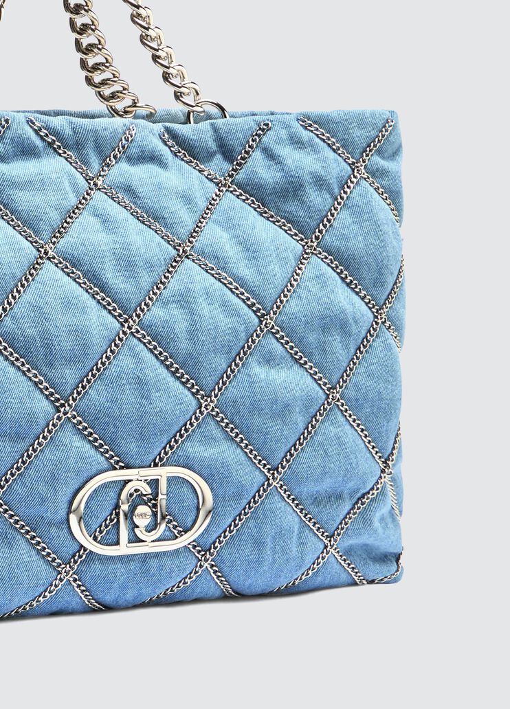 Denim LaPuffy tote bag