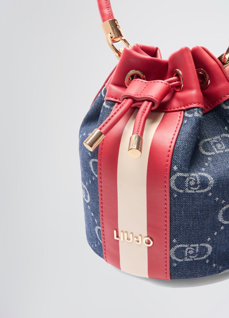 Jacquard bucket bag