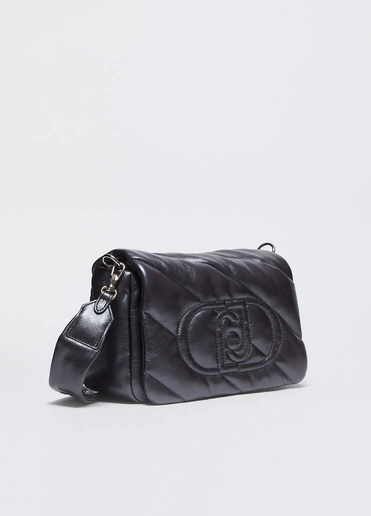 Glossy quilted crossbody bag