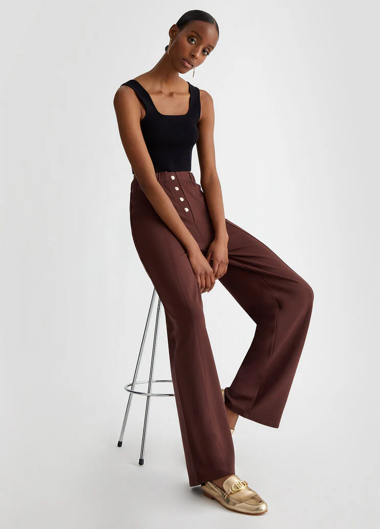 Jersey trousers with buttons