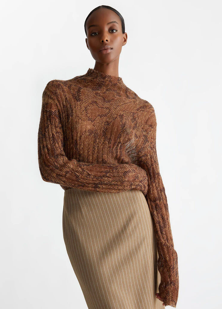 Printed wool-blend sweater