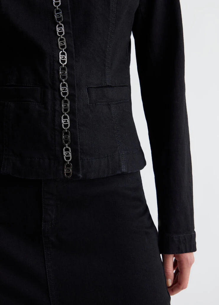 Denim jacket with logo