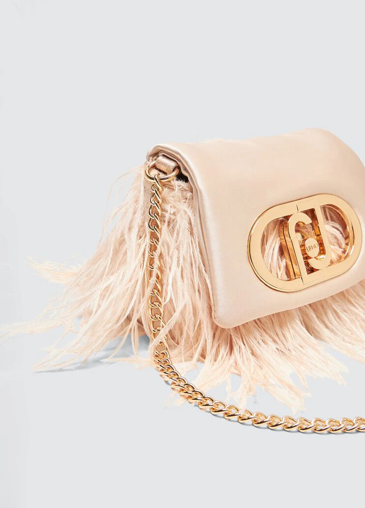 Mini LaPuffy bag with feathered detailing