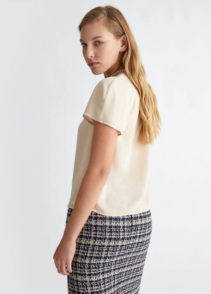 Georgette top with rhinestones