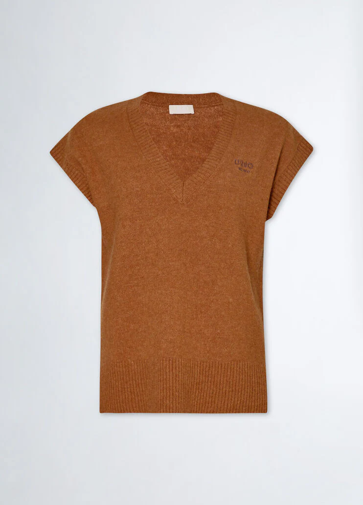 Wool and alpaca blend vest