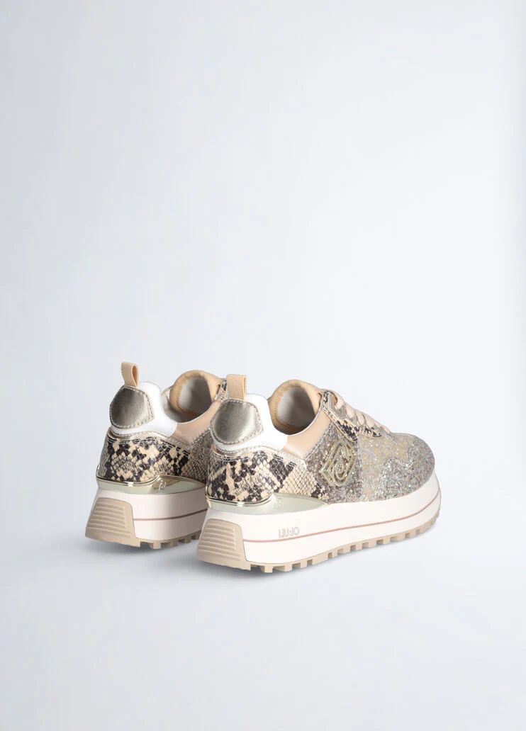 Platform sneakers with glitter