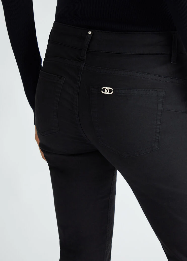 Bottom up trousers with rhinestones