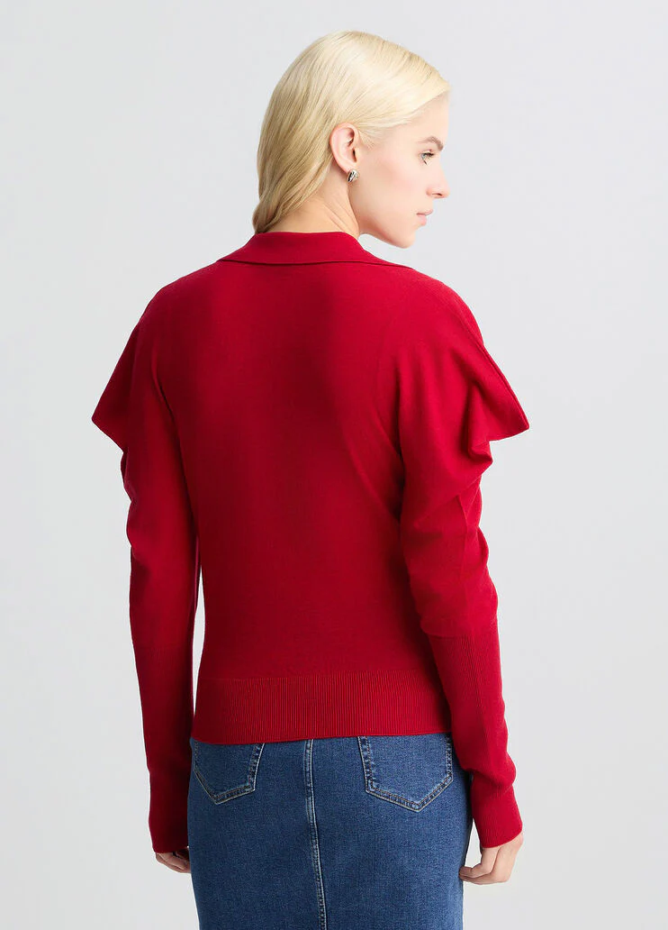 Red wool and cashmere jumper