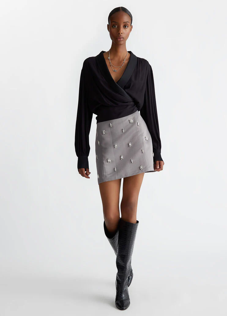 Miniskirt with rhinestones